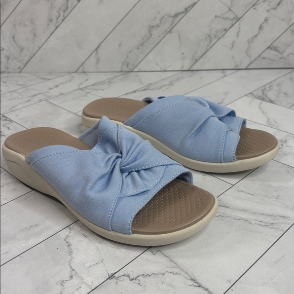 NWOT LifeStride Womens Cherish Light Blue Washable Slip-On Slide Sandals Size 6M - Picture 4 of 9